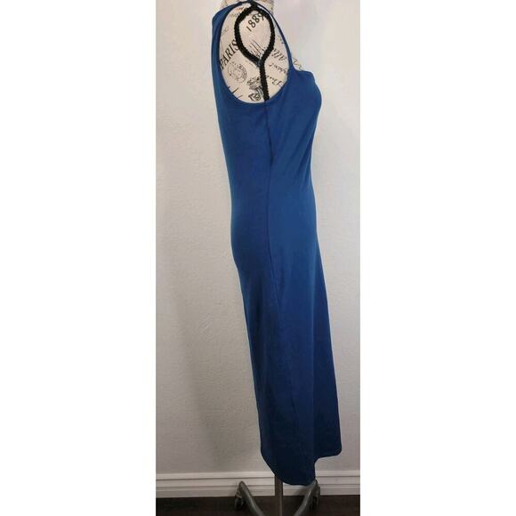 Susana Monaco Square Neckline Slip Midi Dress Size Small Stretch Blue - Picture 5 of 10